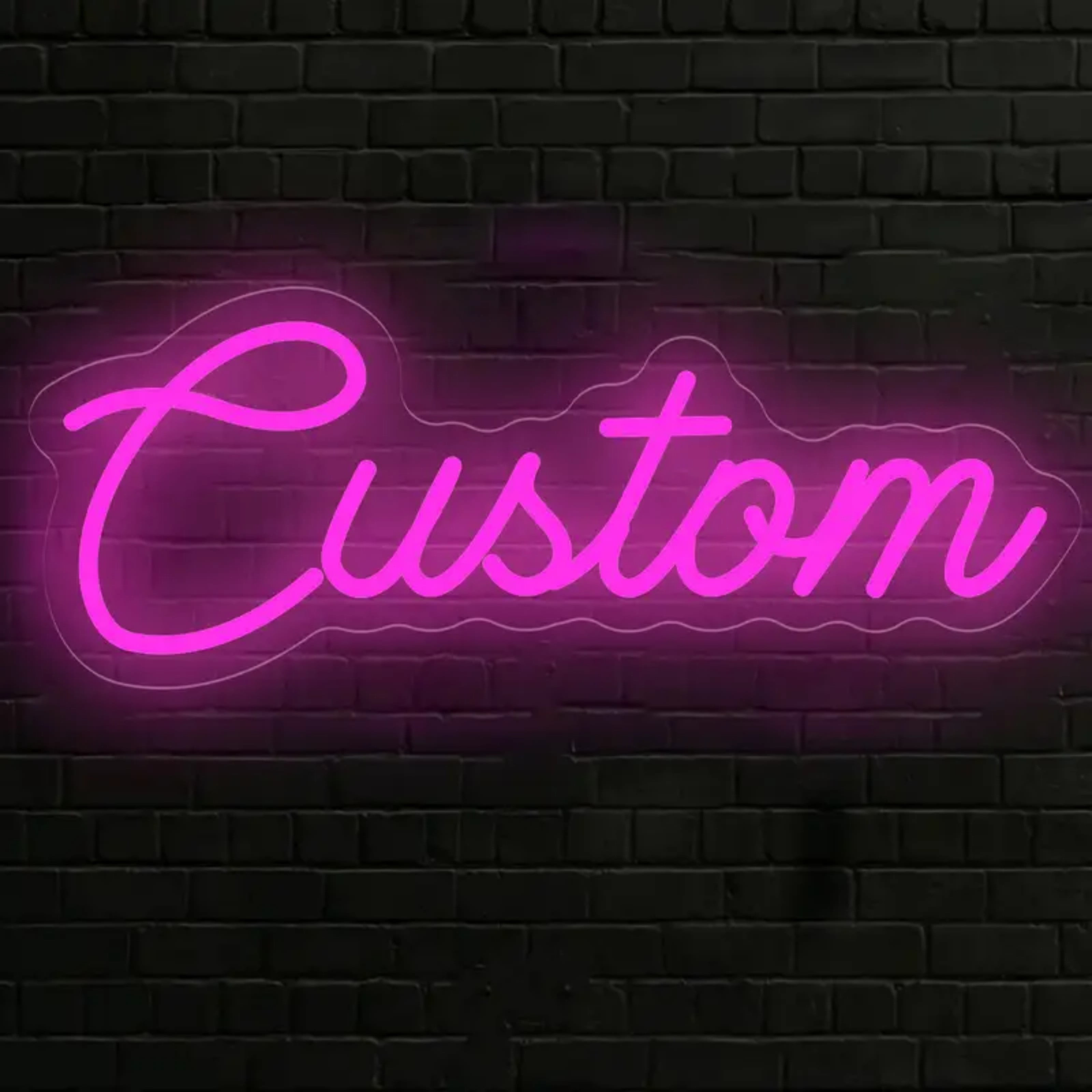 UPONRAY Single Line Custom Neon Signs, Usb Powered with Adjustable Brightness Wall Decor for Gifts, Cool White, 5 inch