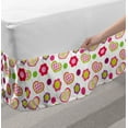 thumbnail image 2 of Retro Bed Skirt, Patchwork Inspired Design Colorful Patterned Flowers Hearts and Dots Retro Girlish, Elastic Bedskirt Dust Ruffle Wrap Around for Bedding Decor, 4 Sizes, Multicolor, by Ambesonne, 2 of 2