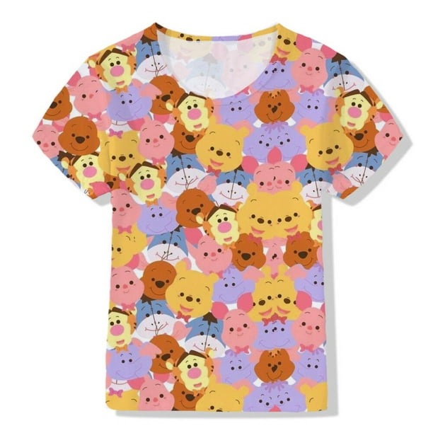 La serie de Disney Winnie The Pooh es un nuevo modelo de verano, lleno de estampados, niña súper linda, rosa, amarillo, 1-12 años110 zhangmengya CONDUJO
