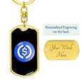 thumbnail image 3 of USD Coin (USDC Crypto Cryptocurrency Stainless Steel or 18k Gold Premium Swivel Dog Tag Keychain, 3 of 16