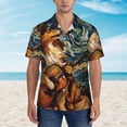 thumbnail image 2 of Fuzoiu Starry Night Guitar Dog Print Hawaiian Shirt for Men, Summer Beach Casual Short Sleeve Button Down Shirts, Men’s Beach Summer Shirts with Pocket,3X-Large, 2 of 7