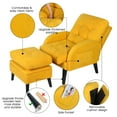 thumbnail image 3 of July's Song Accent Chair with Ottoman with Adjustable Backrest,Comfy Read Chair for Living Room with Side Pocket,Recliner Armchair and Ottoman for Bedroom,Yellow, 3 of 14