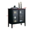 thumbnail image 3 of Kings Brand Furniture Simple 2 Door Wood/Glass Accent Cabinet, Black, 3 of 8