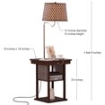 thumbnail image 2 of Brightech Madison Table de Chevet Table d'Appoint avec Lampe Intégrée et Port USB, Brun, 2 of 8