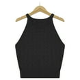 thumbnail image 6 of Summer Tops for Women 2024 Women's Stripe Blouse Fashion Knit Slim High Neck Tank Top Gift for Women, 6 of 7