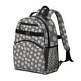 thumbnail image 2 of Gray Daisy Flower Pattern Backpack for School,Cute School Bag,Schoolbag with Adjustable Shoulder Straps & Padded Back,15.25"x11.5"x5.25", 2 of 5