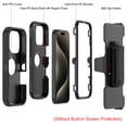 thumbnail image 7 of Hotpom Case for iPhone 16 Pro Heavy Duty Shockproof Dustproof Phone Case with Screen Protector Tempered Glass & Belt Clip, Black, 7 of 7
