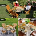 thumbnail image 4 of White Peacock Elegant Round Tablecloth for 55-60 Inch Tables,Fitted Table Cover with Elastic Edge,Vintage Garden Floral Botanical Waterproof Outdoor Table Cloth Protector for Patio Garden Dinner, 4 of 9