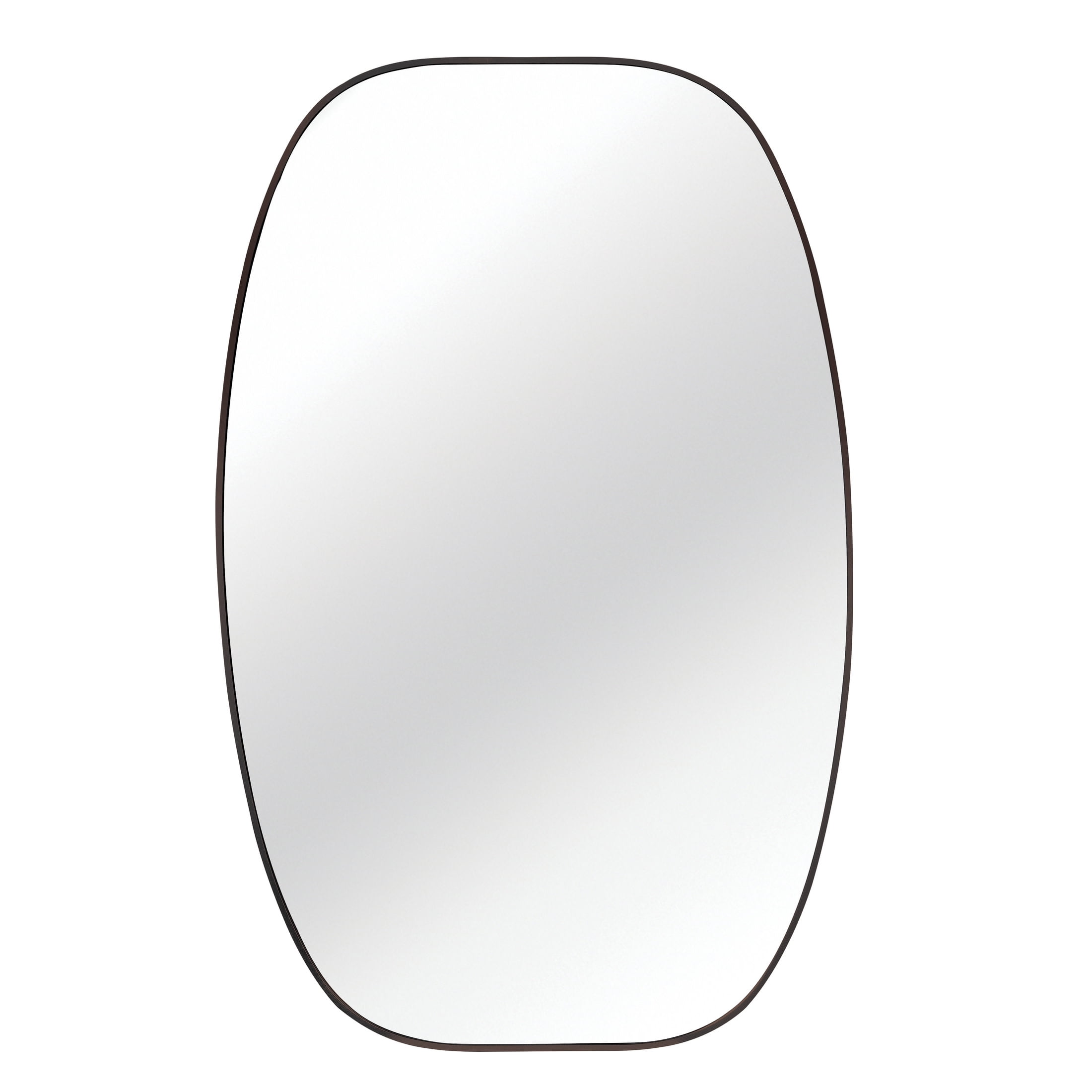 Noble House 30"x48" Unique Metal Framed Oval Wall Mirror, Modern Oblong Vanity Mirror for Bathroom & Entryway, Black