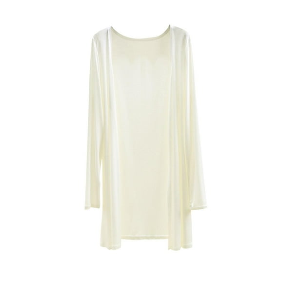 Wyobmus Cardigan for Women Summer Long Sleeve Open Front Lightweight Outfit Cardigan Casual Kimono Beach Blouse White