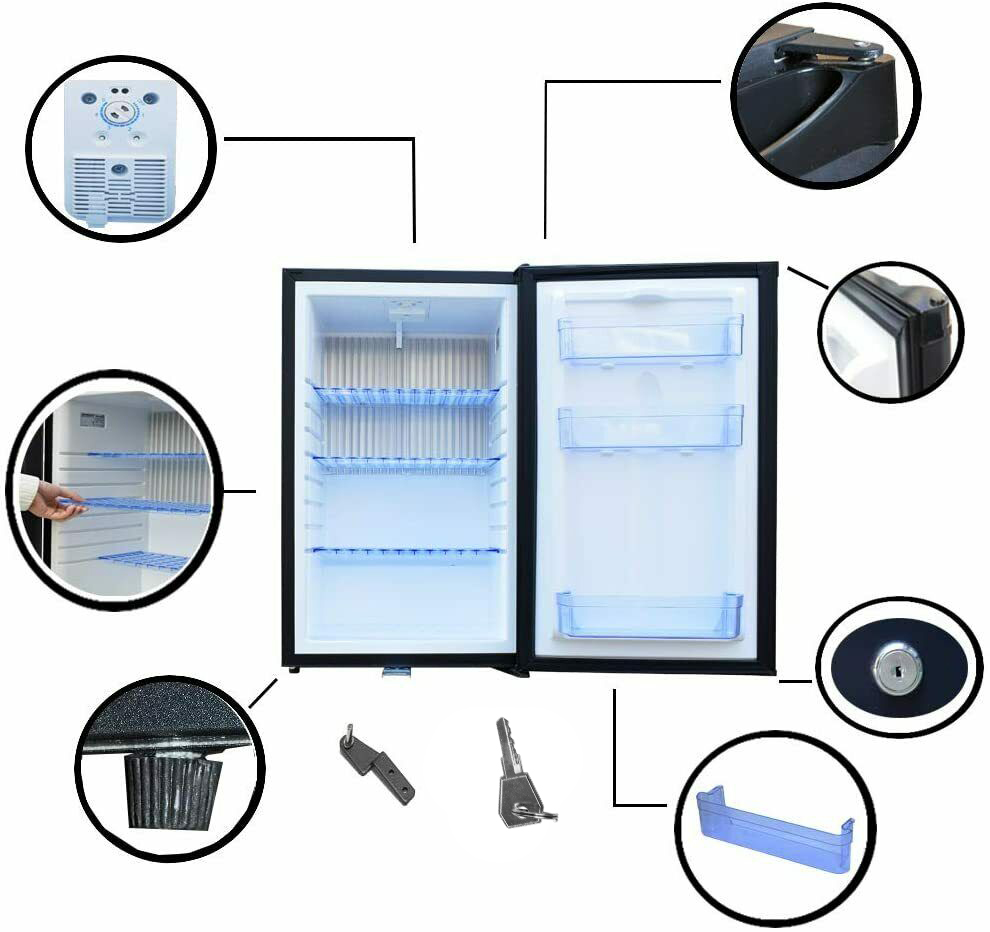 Smad 1.7 Cu ft 12V/110V Truck Refrigerator Dometic RV Camper Fridge Car Cooler