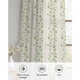 thumbnail image 6 of Green Floral Sheer Curtains 84 Inch Length 2 Panels Set for Living Room/Bedroom, Spring Flowers Kitchen Curtains with Grommet Semi-Sheer Curtains Drapes Voile Window Treatments 52"x84"x2, 6 of 7
