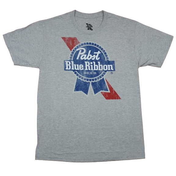 Pabst Blue Ribbon Mens T-Shirt  - Classic Distressed Label Image (Small)