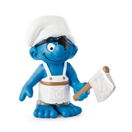 Ship's Cook Smurf Toy Figure, The best dish made by our Pirate Cook Smurf is served three times a week; Sea fish with Smurf berries By