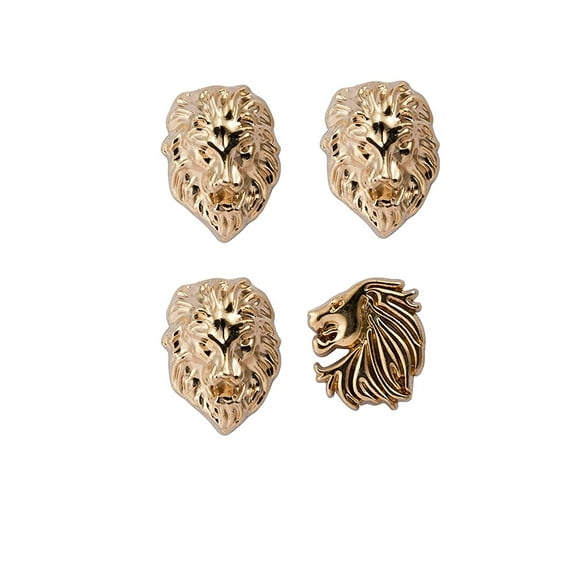 Knighthood Men's Set of Lion and Jaguar Lapel Pin Gold