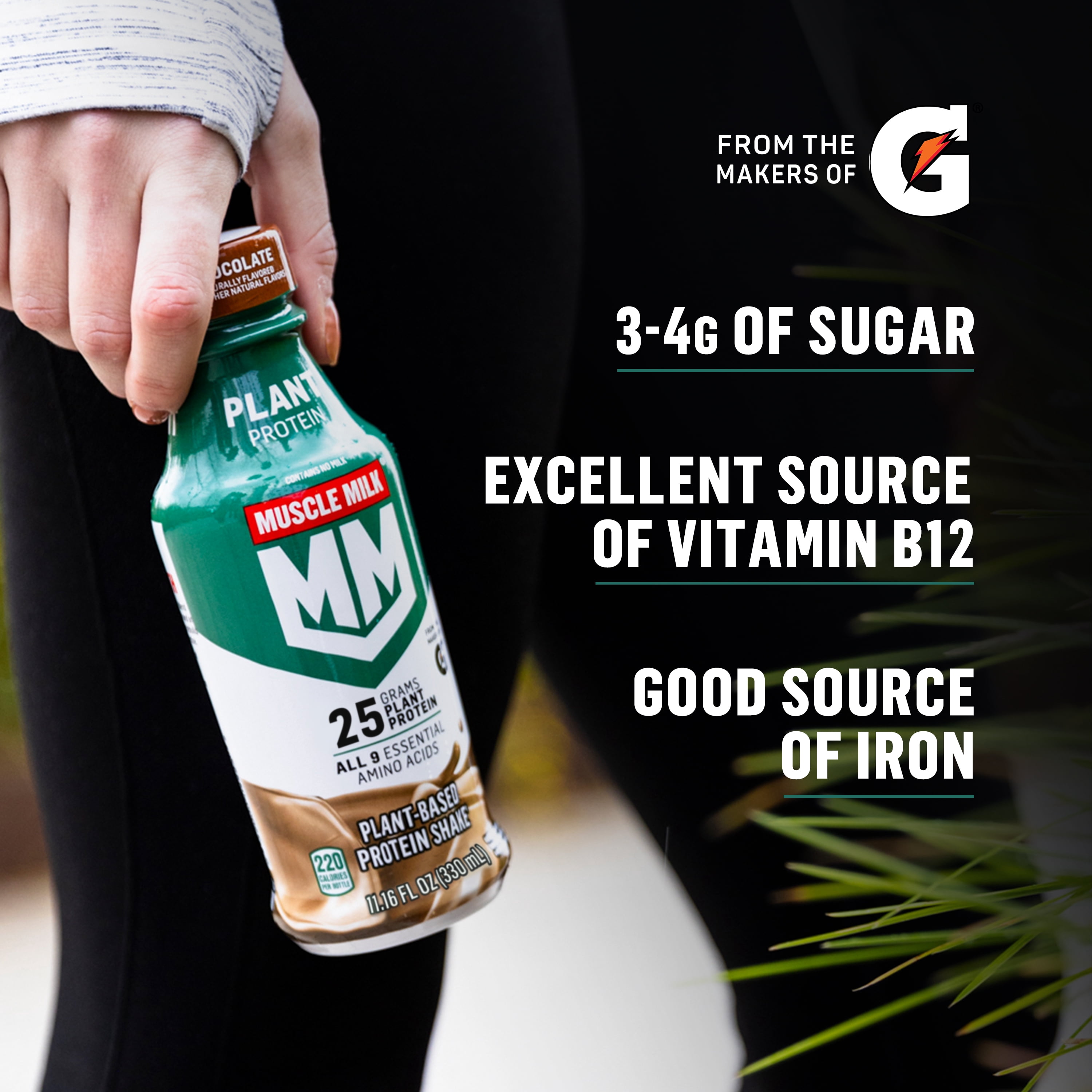 Muscle Milk Caramel Vanilla Plant Based Protein Shake, 14 fl oz.