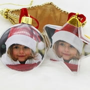 Visland Christmas Tree Round Star Ornament Picture Photo Frame Gift Family Memory Decor
