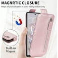 thumbnail image 6 of Zipper Wallet Case for Google Pixel 6A with Card Holder Slot, PU Leather Adjustable Kickstand Flip Handbag Phone Cover for Google Pixel 6A SDLL Rose Gold, 6 of 14