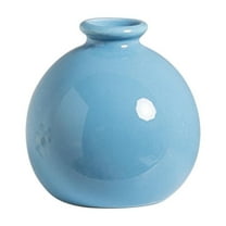 Ceramic Decorative Flower Vase | 3 Inch Mini Pottery Rustic Farmhouse Boho Vase for Home Decor, Table, Living Room, Bathroom, Shelf, Mantel Decoration, Wedding, Blue