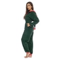 thumbnail image 3 of Women Christmas Fleece One Piece Pajamas Jumpsuit Plush Hooded Romper Warm Sleepwear Holiday Loungewear, 3 of 6
