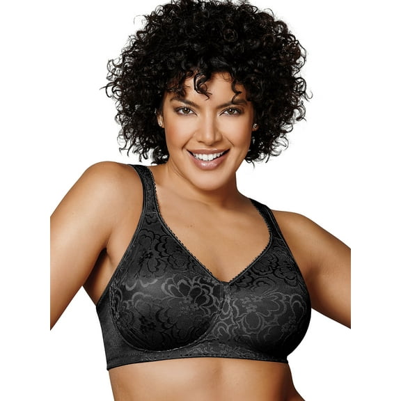 Playtex 18 Hour 4745 Ultimate Lift & Support Wirefree Bra Black 46D Women's