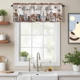 thumbnail image 3 of Home Sweet Window Valance for Kitchen, Home Country Star Barn Barrel Retro Wood Grain Rod Pocket Short Curtain for Small Windows, Light Filtering Decorative Valance, 42 x 18 Inch, 1 Panel, 3 of 9