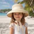 thumbnail image 4 of Joernso Straw Sun Hats for Kids, UV Protection Fishing Hat, Wide Brim Bucket Hat with Ribbon, Breathable Summer Hats for Outdoor Beach Travel, 4 of 8