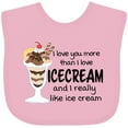 thumbnail image 3 of Inktastic I Love You More Than Ice Cream and I Really Like Ice Cream Boys or Girls Baby Bib, 3 of 4