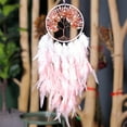 thumbnail image 5 of 1pc Pink Feather Dream Catcher Gravel Tree of Life Hanging DreamCatchers Hand Woven Bedroom Living Room Garden Home Decoration DreamCatcher, 5 of 6