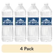 (4 pack) Ice Mountain Spring Water, 1 Liter, Single Plastic Bottle