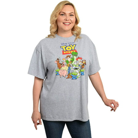Women's Plus Size Toy Story Group T-Shirt Bo Peep Jessie Rex Hamm Woody (Buzz And Woody Best Friend Shirts)