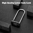 thumbnail image 5 of 2 uds. Candado de combinación con grillete largo de 5,8 pulgadas, candado para taquilla de gimnasio, candado de 5 letras, candado de seguridad largo reajustable sin llave, negro, 5 of 5