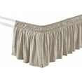 thumbnail image 6 of Ruched Ruffle Elastic Easy Wrap Around Bed Skirt Single Twin/Twin XL/Full Neutral - Twin Bed Skirt - Dust Ruffle - Tan Bedskirts, 6 of 6