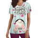 thumbnail image 1 of Fiudx Ropa de Mujer Blusa de Manga Corta con Cuello En V para Mujer, Uniforme de Trabajo, Impresión de Bolsillo, 1 of 4