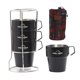 thumbnail image 2 of Juego de taza de café y agua de acero inoxidable antiescaldaduras de doble capa de 300 ml con Cuatro piezas, 2 of 9