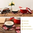 thumbnail image 6 of GZHJMY Christmas Poinsettia Flowers Pot Holders Trivets Set 2 Pcs 100% Cotton Hot Potholders for Cooking for Kitchen Pans Bowl Teapot, 6 of 7
