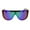 Black Teal Mirror, variant on Trendy Cyber Robotic Flat Top 80s Mirror Shield Plastic Sunglasses Clear Silver Mirror