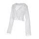 thumbnail image 4 of Camisetas Sin Mangas De Malla Camiseta casual con volantes Cuello en V profundo Ropa de club de manga larga (Blanco L) Cgtredaw para Mujer Blanco T M, 4 of 7