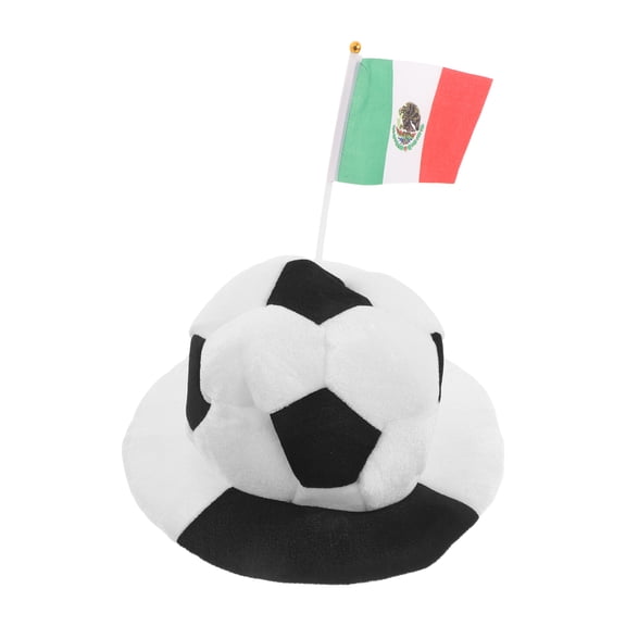 Topbathy Football Party Hat Velvet Mexico Flag Carnival Accessory for Decor