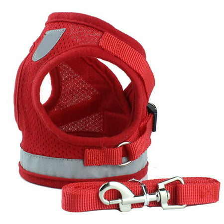 KABOER Soft Mesh Puppy Vest Harness Adjustable Pet Lead Chest Walking Leash for Dog
