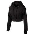 thumbnail image 3 of MixMatchy Women's Solid Casual French Terry Cropped Zip Up Hoodie, 3 of 5