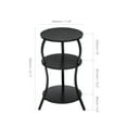 thumbnail image 5 of ZEXVIDA Vintage Small Round Side Table, 3-Tier Circular End Table with Storage Shelf, Compact Tea Sofa Table, Round Corner Coffee Table Nightstand for Living Room Bedroom Small Spaces,Black, 5 of 10