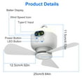 thumbnail image 3 of Moclever 2 in 1 Portable Camping Fan with LED Lantern, 8000mAh Battery Powered Tent Fan with Carabiner Digital Display 4 Speeds 4 Timer Settings, 3 of 13