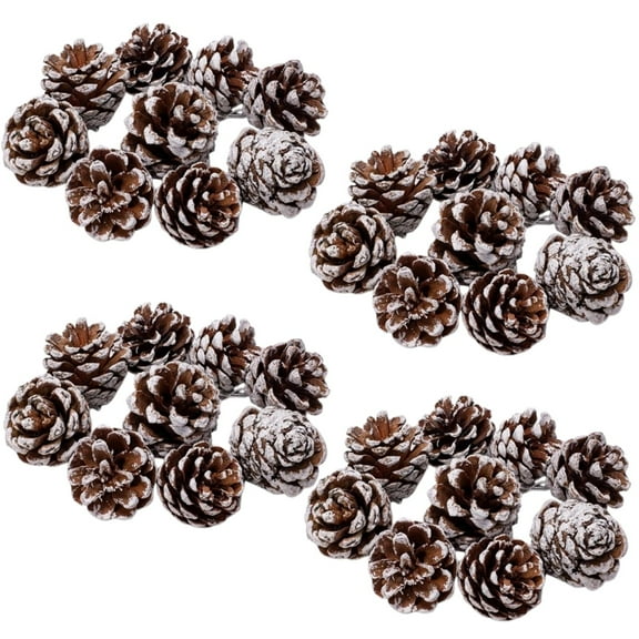 36Pcs Christmas Mini Pine Cones,- 1.18-1.57 Small Christmas Snow Pinecones Ornaments, Pine Cones for Thanksgiving DIY Crafts Christmas Tree Decor
