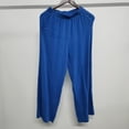 thumbnail image 2 of Audhol Pull Up Pants for Women Elastic Waist Women's Daily Elastic Waist Straight Solid Color Palazzo Pants Casual Wide Leg Long Lounge Pant Trousers Wide Leg Pants Woman Blue XL, 2 of 5