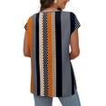 thumbnail image 7 of Tittly T Shirts for Women V Neck T Shirts for Women Women's Cap Sleeve Shirts Casual Summer V Neck Tunic Tops Loose T Shirts Side Slit S 3XL Tshirts Shirts Womens Tops Orange XL, 7 of 7
