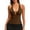 Coffee, variant on Women's Summer Tops Womens Lightweight Solid Color Deep V Neck Halter Tops Slim Fit Trendy Going Out Sleeveless Pullover Blouses