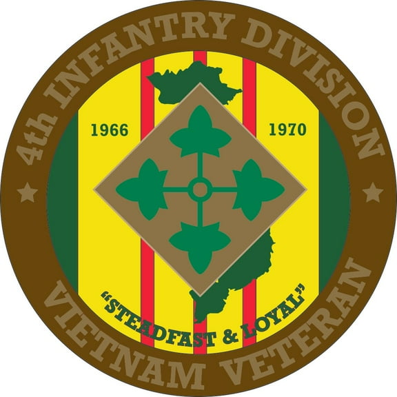 3.8 Inch 4th Infantry Division Vietnam Veteran Decal