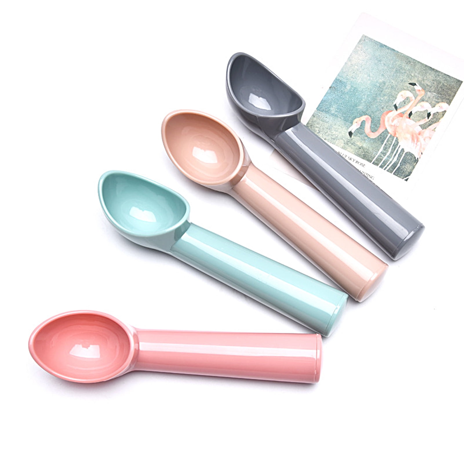 Shebeky 1 Set Ice Cream Scoop Food Grade Cold-Resistant Plastic Watermelon Fruit Ball Spoon Dessert Scoop for Home