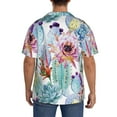 thumbnail image 5 of KLL Cactus Print Men's Shirt Short Sleeve Button Down Summer Cuba Beach Shirts- 4X-Large, 5 of 7